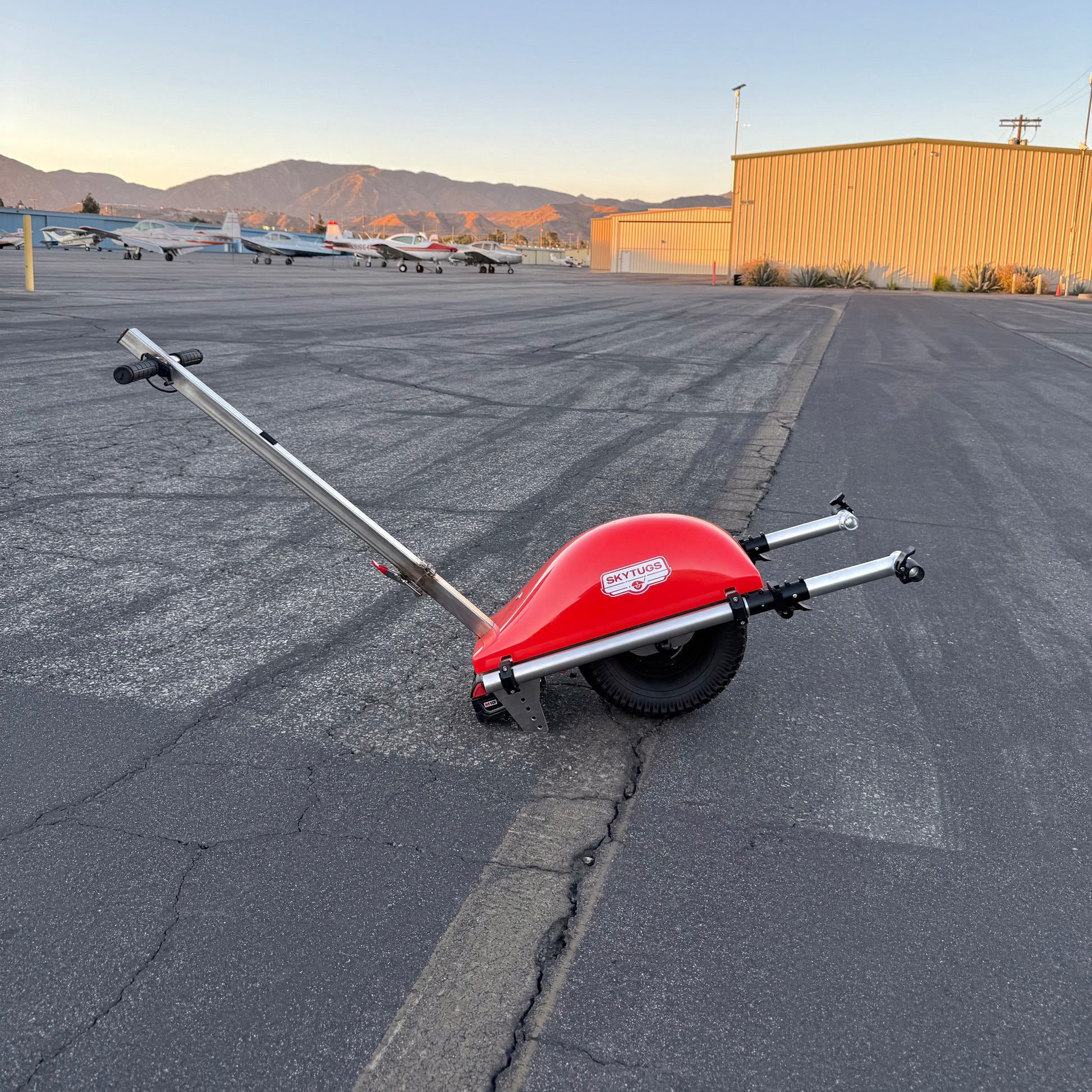 Portable electric airplane tug