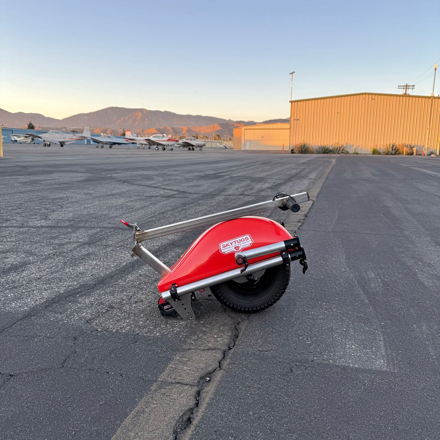 Electric airplane tug for private GA aircraft