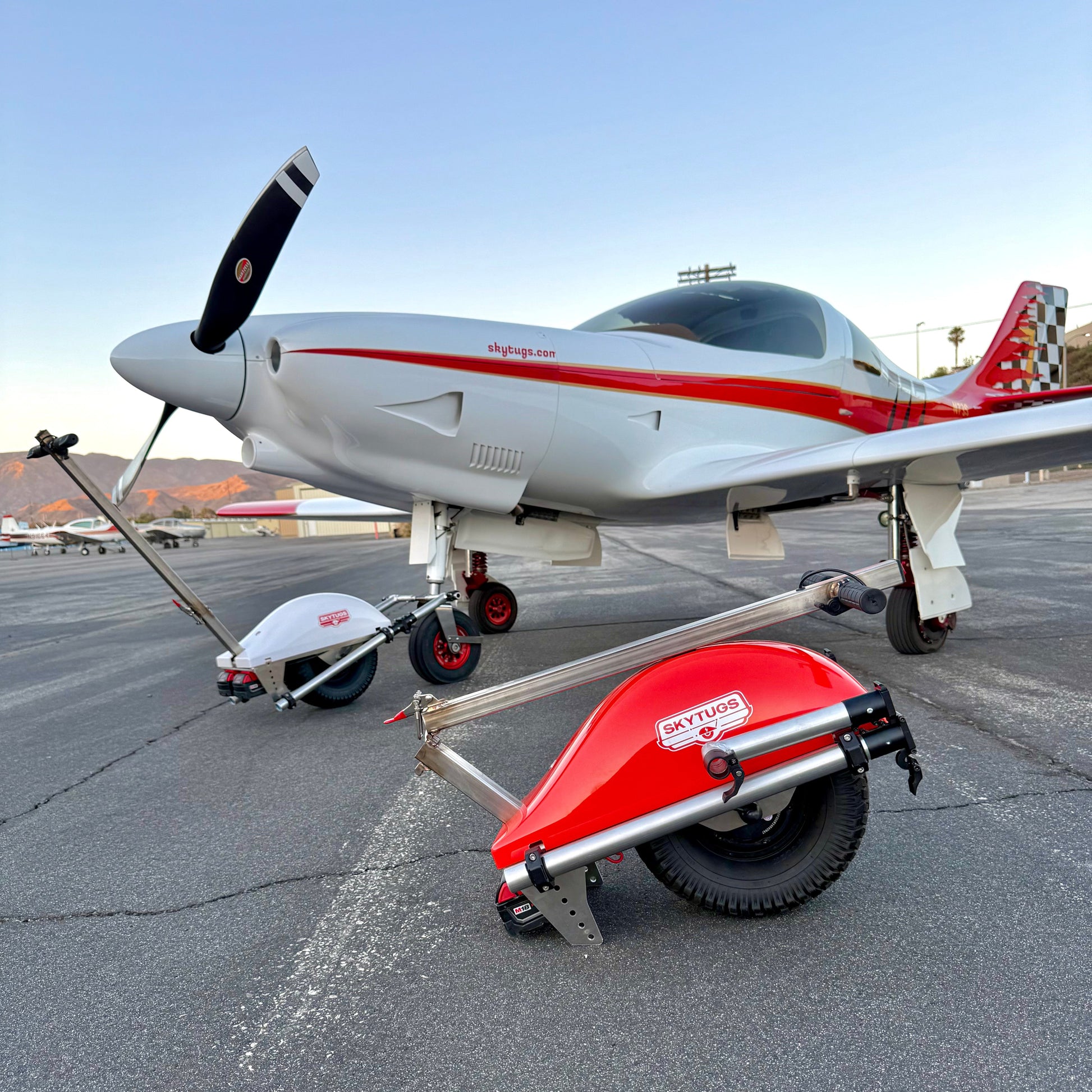 Electric airplane tug that uses cordless drill batteries